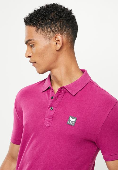 S.P.C.C - Cayenne slimline fit side slit straight hem polo - orchid