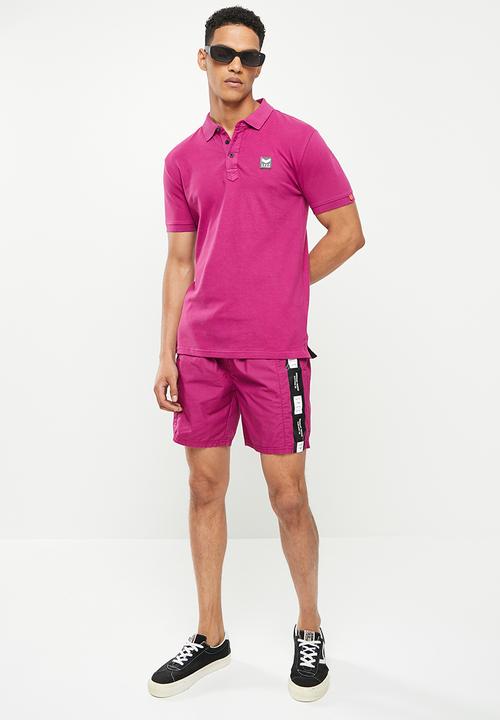 S.P.C.C - Cayenne slimline fit side slit straight hem polo - orchid