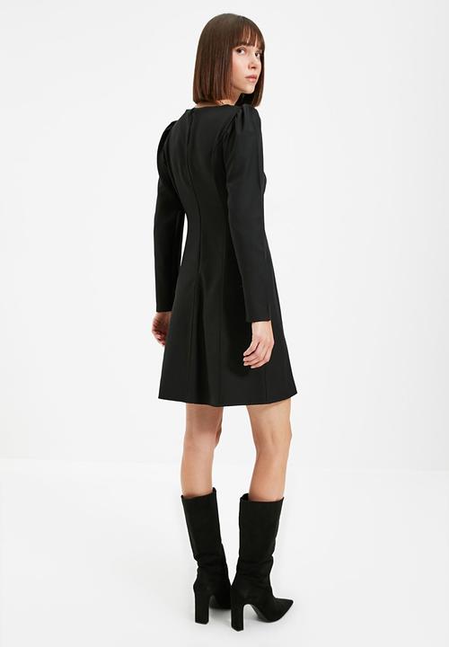 Trendyol - Square collar dress - black