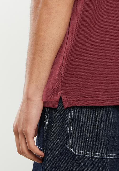 urban° - Urban short sleeve small logo golfer - maroon