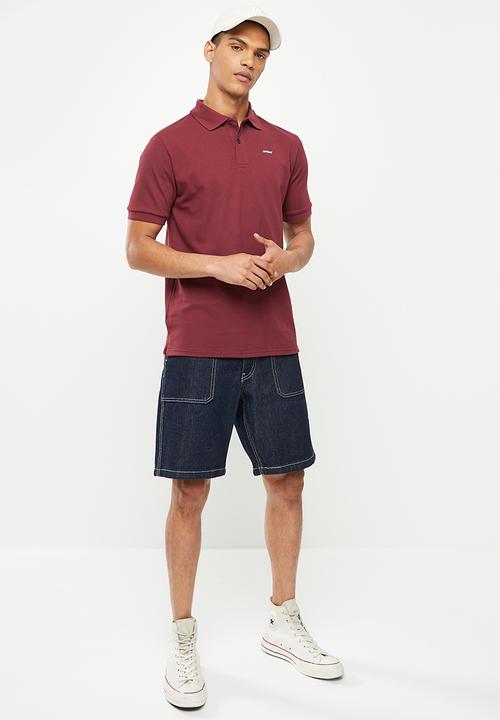urban° - Urban short sleeve small logo golfer - maroon