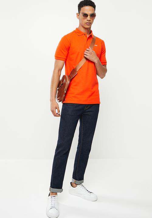 urban° - Urban short sleeve small logo golfer - tangerine