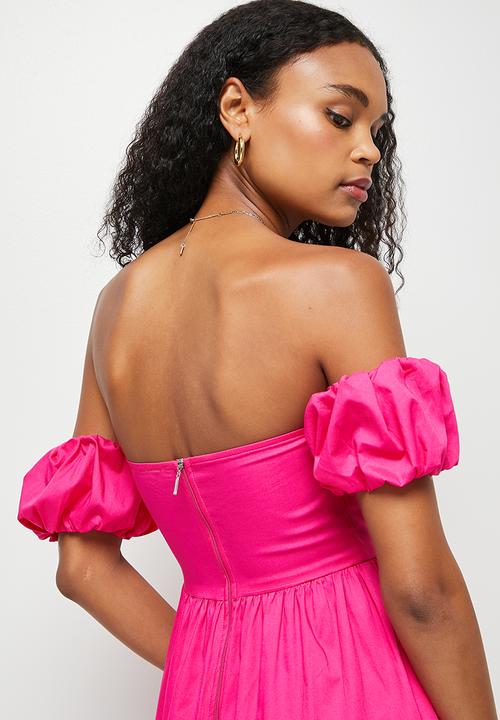MILLA - Off shoulder tiered dress - pink yarrow