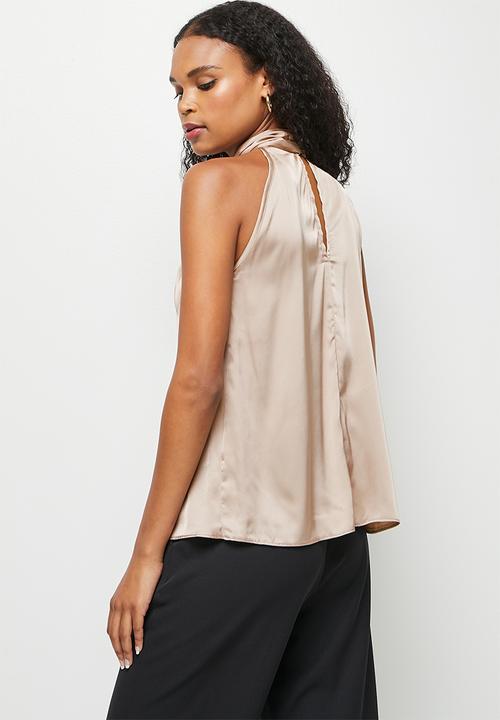 MILLA - Halter twist blouse - champagne