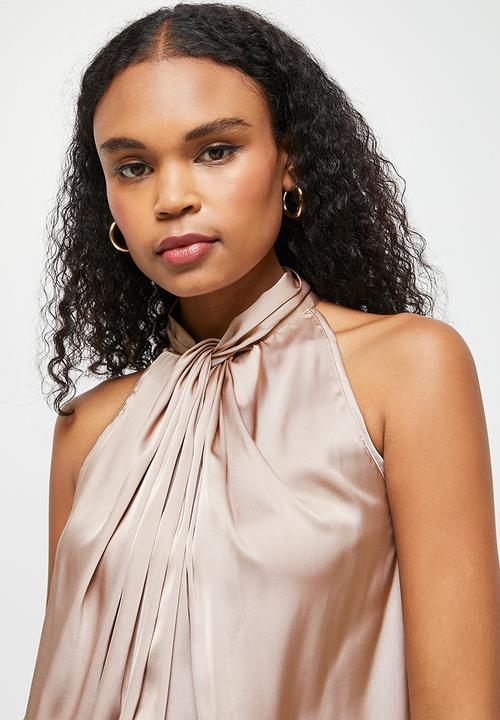 MILLA - Halter twist blouse - champagne