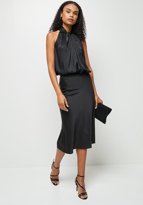 MILLA - Halter twist blouse - black
