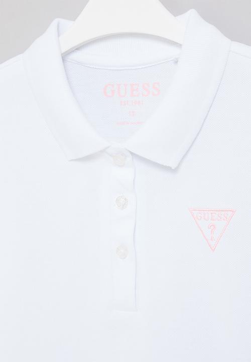 GUESS - Short sleeve classic guess polo - true white