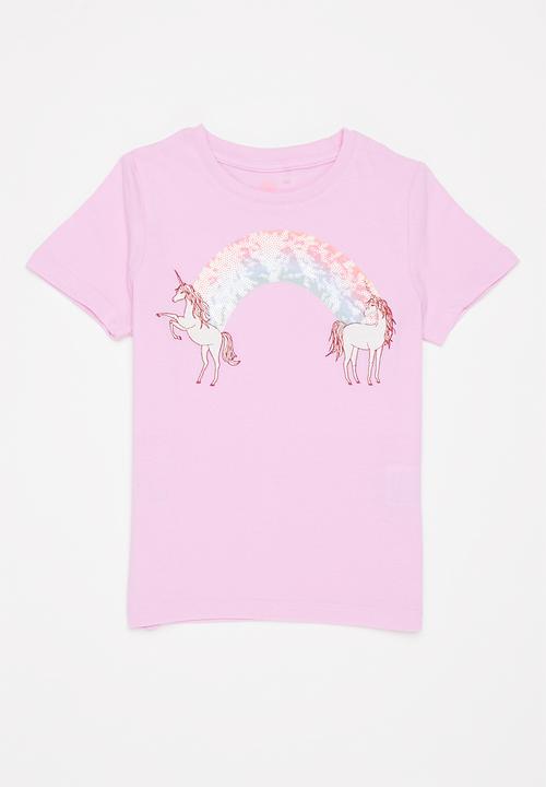 Cotton On - Girls multipack stevie short sleeve tee 3 pack - unicorns & rainbows bundle