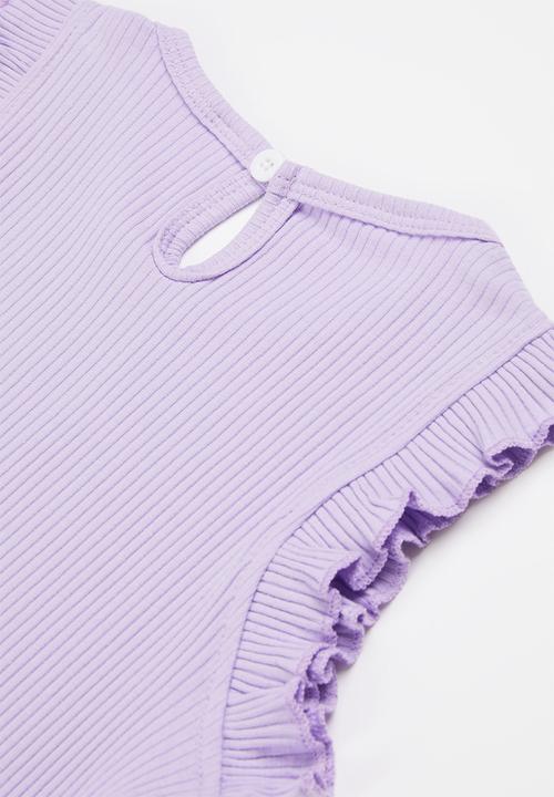 Pop Candy - Girls riffle tee & short set - purple