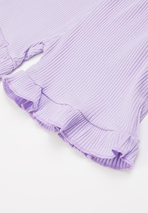 Pop Candy - Girls riffle tee & short set - purple