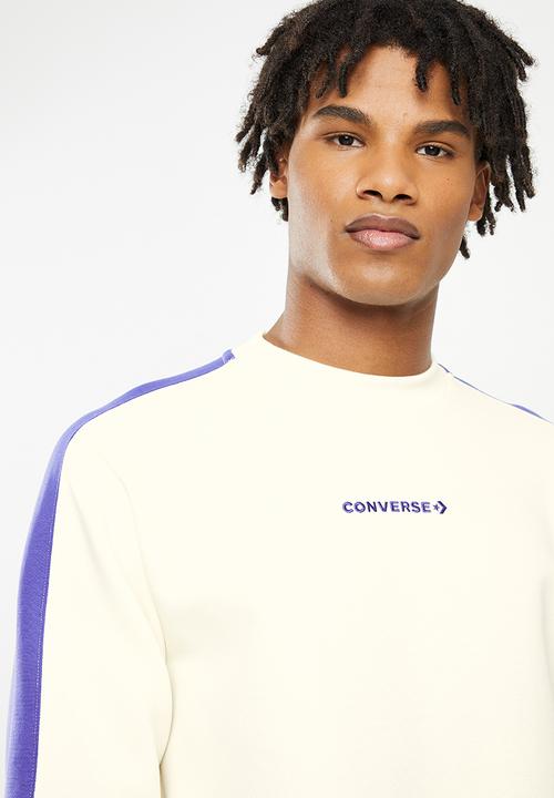 Converse - Raglan sleeve fleece crew - egret/concord
