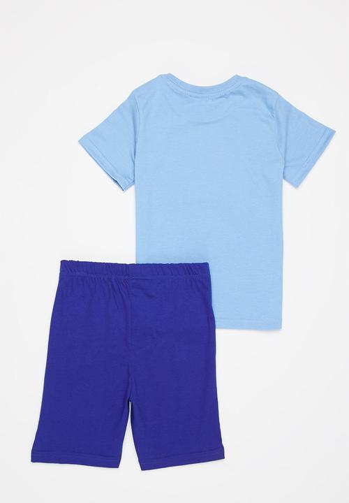 Pop Candy - Boys tee & shorts pj set - blue