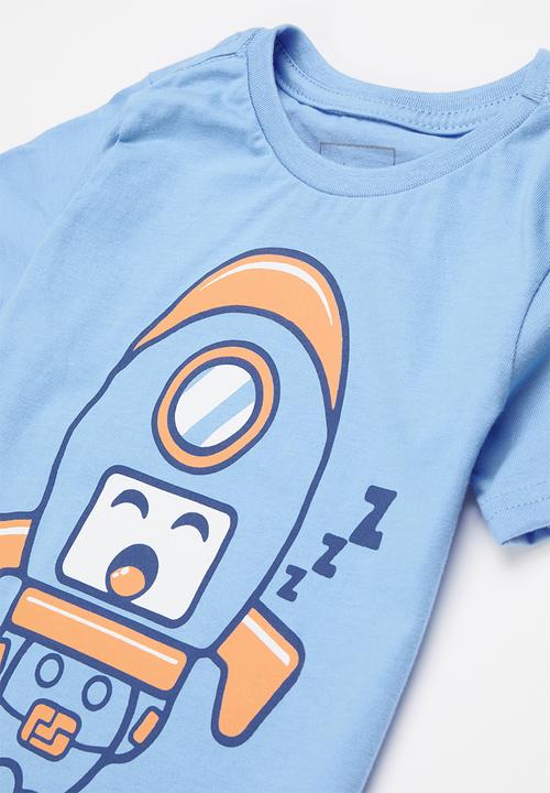 Pop Candy - Boys tee & shorts pj set - blue