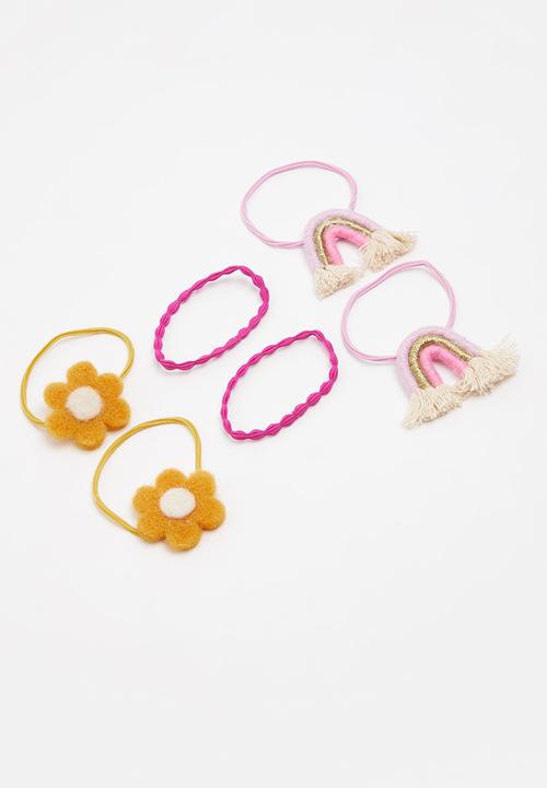 Cotton On - Hannah hair ties - rainbows & daisies