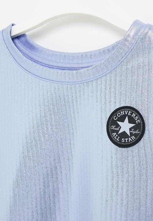 Converse - Cnvg boxy foil knit top - blue heron