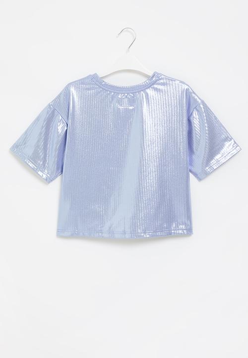 Converse - Cnvg boxy foil knit top - blue heron