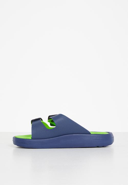 Pop Candy - Boys slip on sandals - blue & green