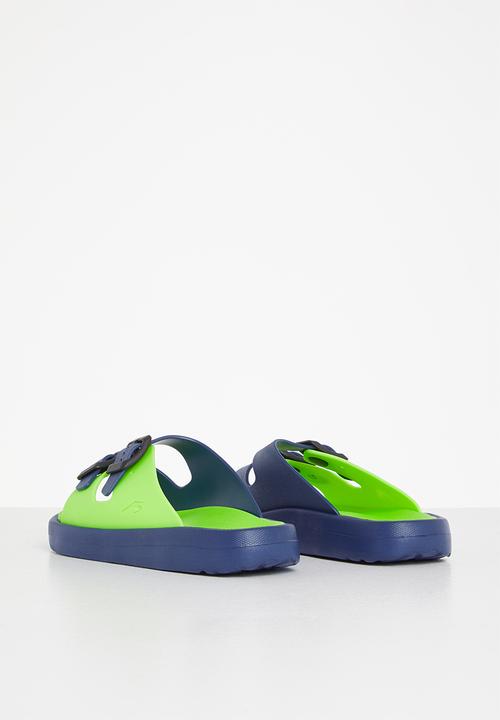 Pop Candy - Boys slip on sandals - blue & green
