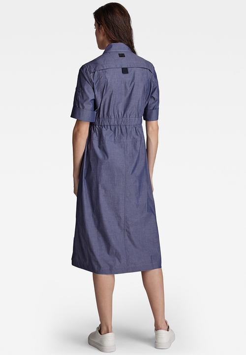 G-STAR - Flightsuit short sleeve holiday dress - servant blue