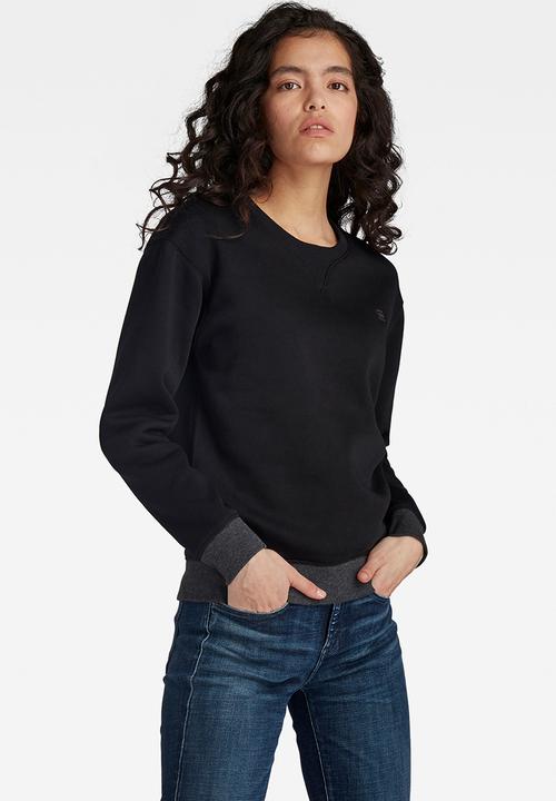 G-STAR - Premium core long sleeve r sweat  - black