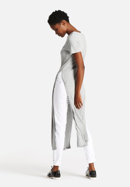 New Look - Maxi Rib Side Spit Tee