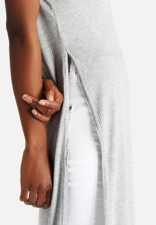 New Look - Maxi Rib Side Spit Tee