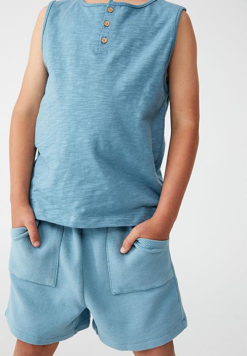 Cotton On - Harley sleeveless pyjama set - teal storm
