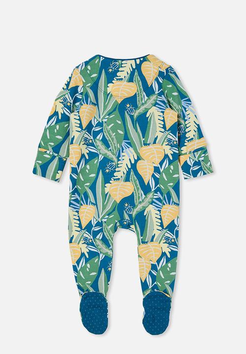 Cotton On - The long sleeve zip romper - submarine blue/holiday bob