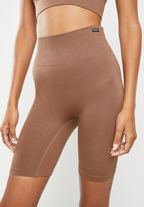 KANGOL - High waisted shorts - chocolate