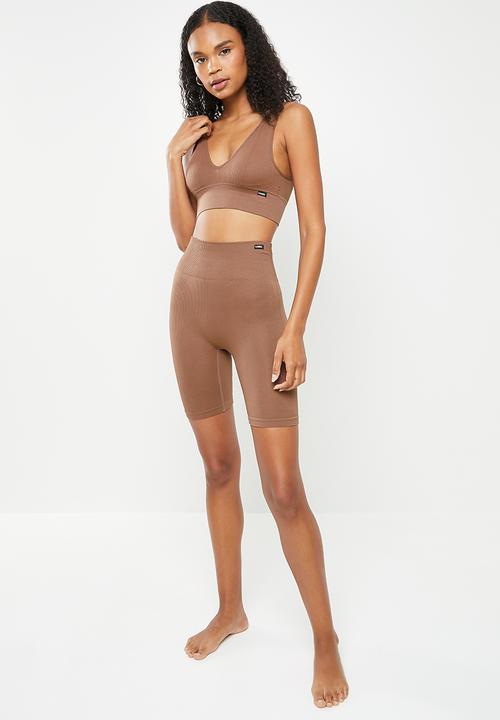 KANGOL - High waisted shorts - chocolate