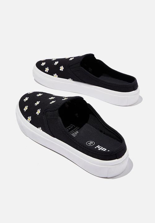 Cotton On - Milly slip on mule - black daisy