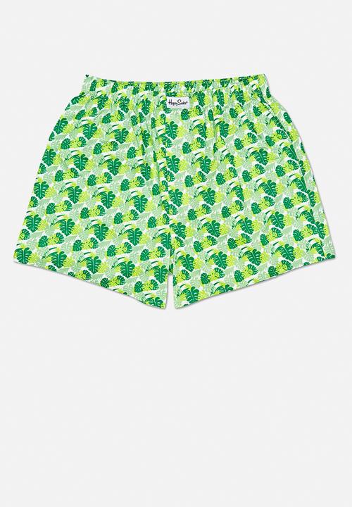 Happy Socks - Leaves boxer - green
