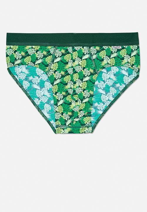 Happy Socks - Leaves brief - green 
