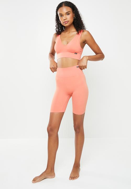 KANGOL - High waisted  shorts - himalayan bronze
