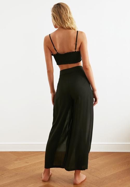 Trendyol - Deep slit bottom-top set - black