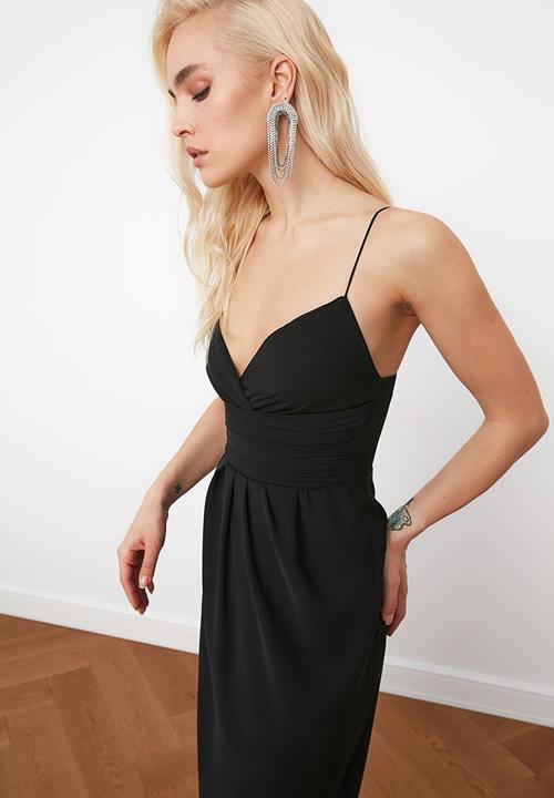 Trendyol - Asym detailed dress - black