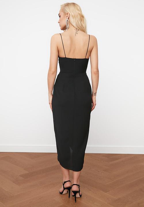 Trendyol - Asym detailed dress - black