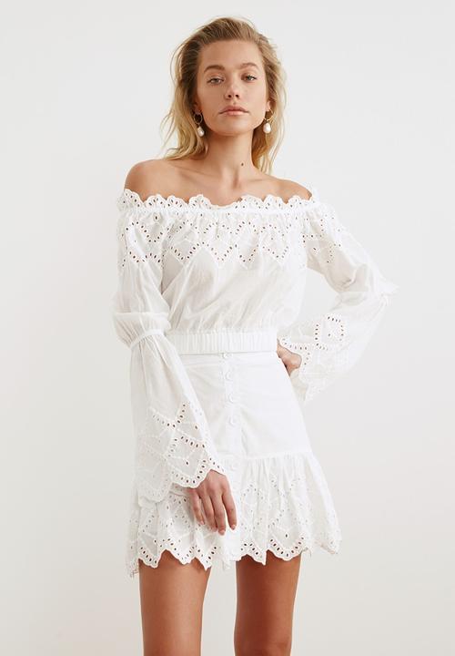 Trendyol - Scalloped detailed bottom-top set - white