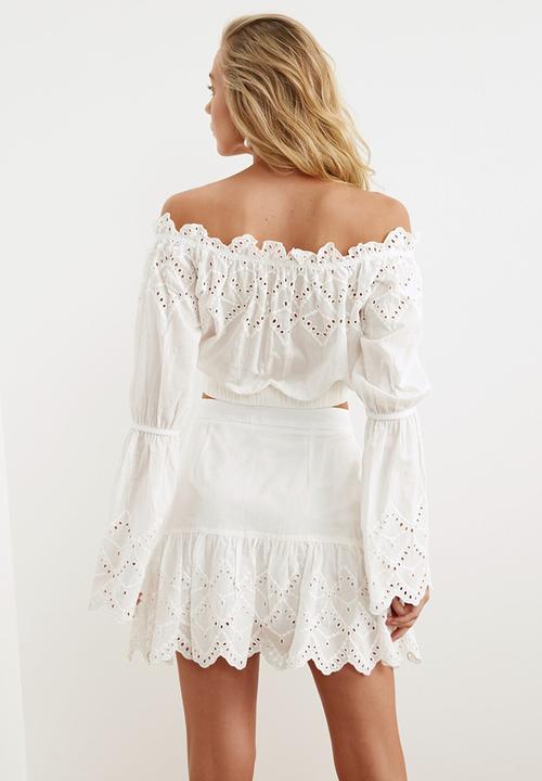 Trendyol - Scalloped detailed bottom-top set - white
