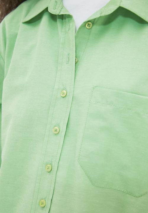 Trendyol - Boyfriend shirt - light green
