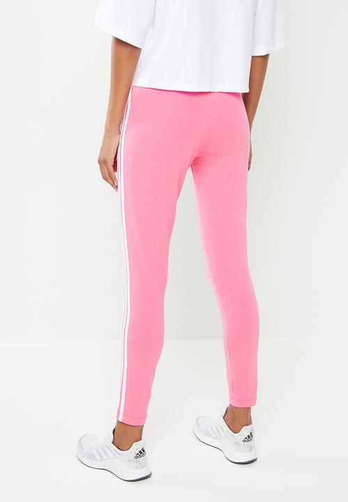 adidas Performance - Essential 3 stripes full tights - rose & white