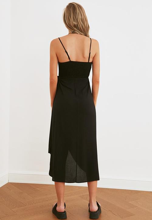 Trendyol - Cut-out detailed tasseled beach dress - black