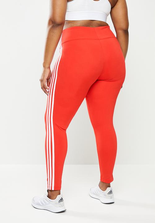 adidas Performance - Plus essential 3s full tights - heat red/white
