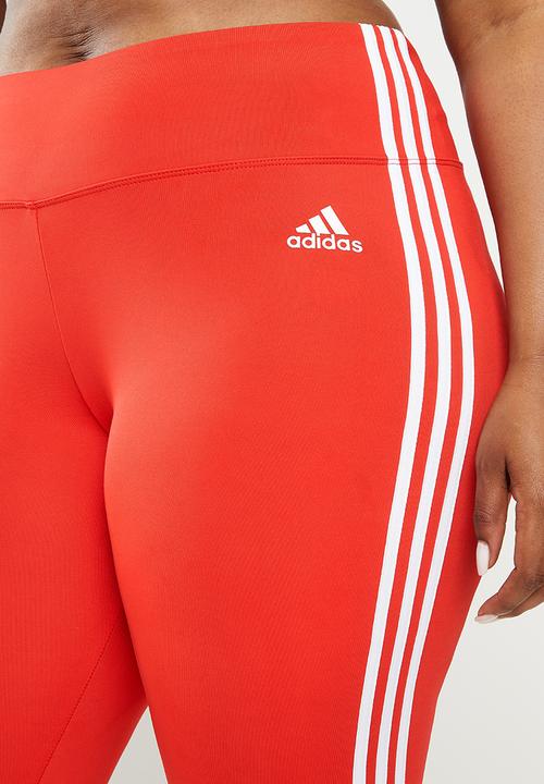adidas Performance - Plus essential 3s full tights - heat red/white