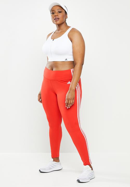 adidas Performance - Plus essential 3s full tights - heat red/white