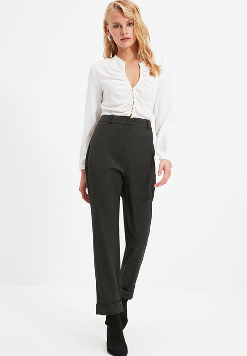 Trendyol - Iron print trousers - anthracite