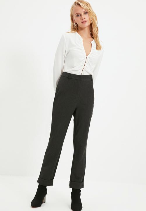 Trendyol - Iron print trousers - anthracite