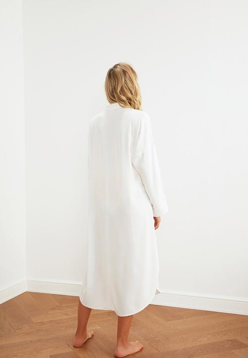 Trendyol - Beach shirt dress - white