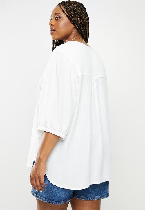Me&B - Plus tunic blouse - white