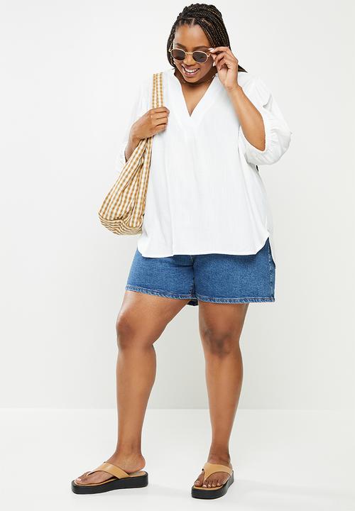 Me&B - Plus tunic blouse - white